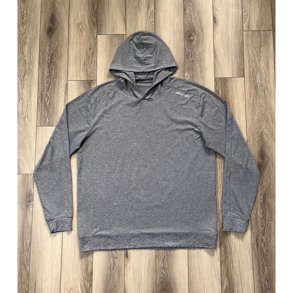 Fabletics Hoodie Mens XL Gray Heathered Activewear Pullover Gym Sweatshirt